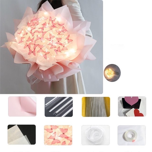 Flower Bouquet Gift Set with Led Light