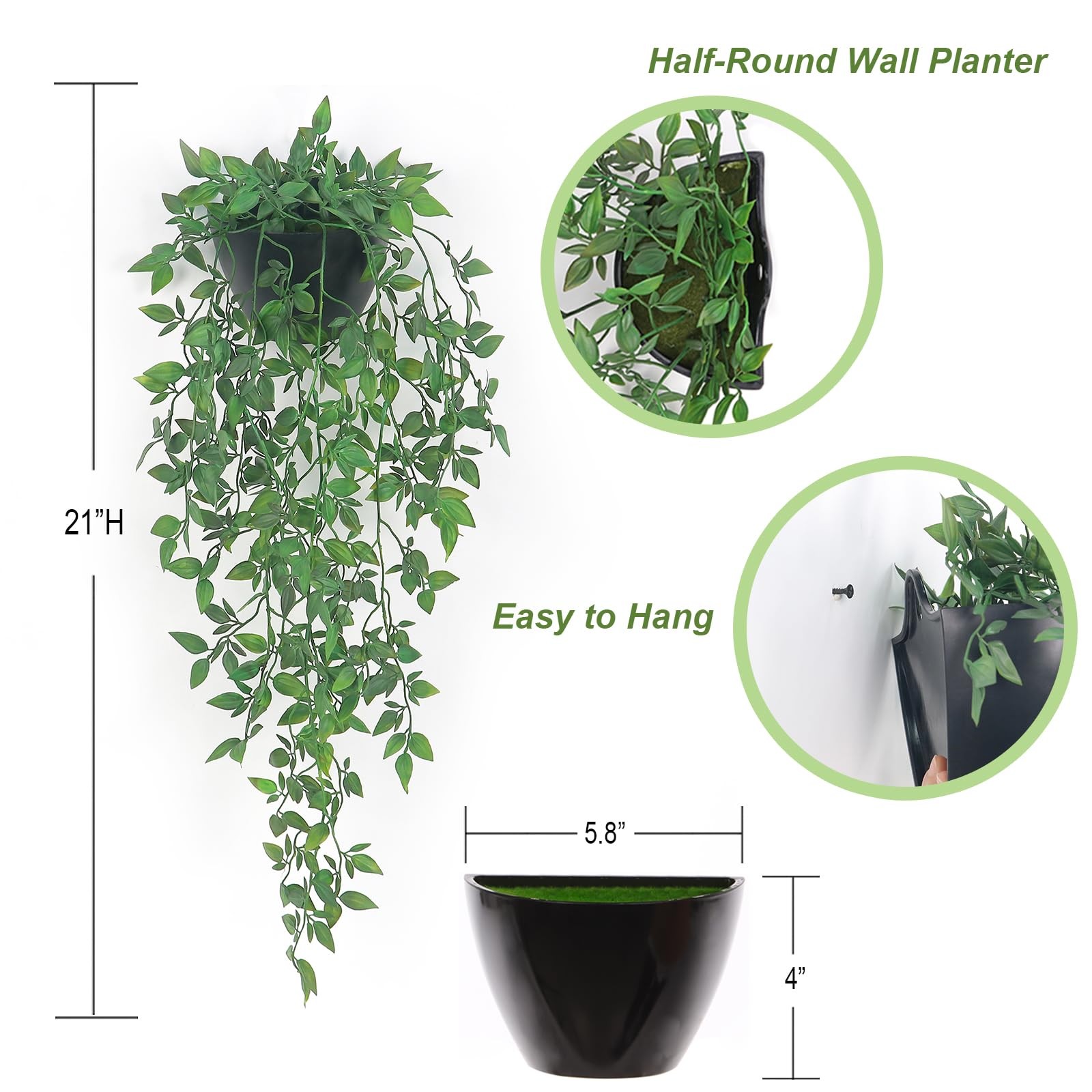 Artificial Hanging Plants 2 Pack, Fake Mandala Vine Greenery with Wall Plante…