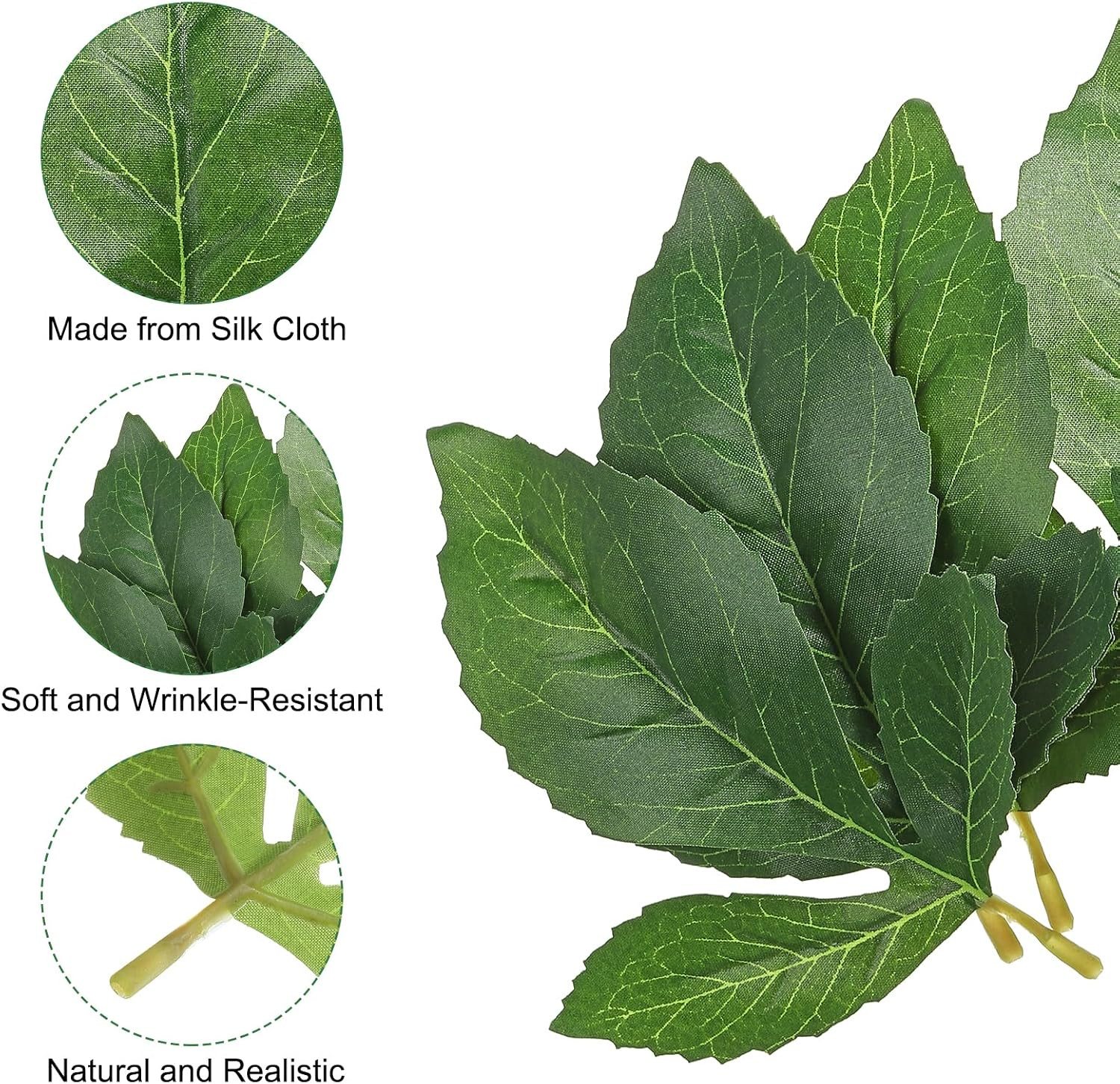 5.51X4.72 Artificial Silk Dahlia Leaf, 40 Pcs Artificial Greenery Fake Leaves