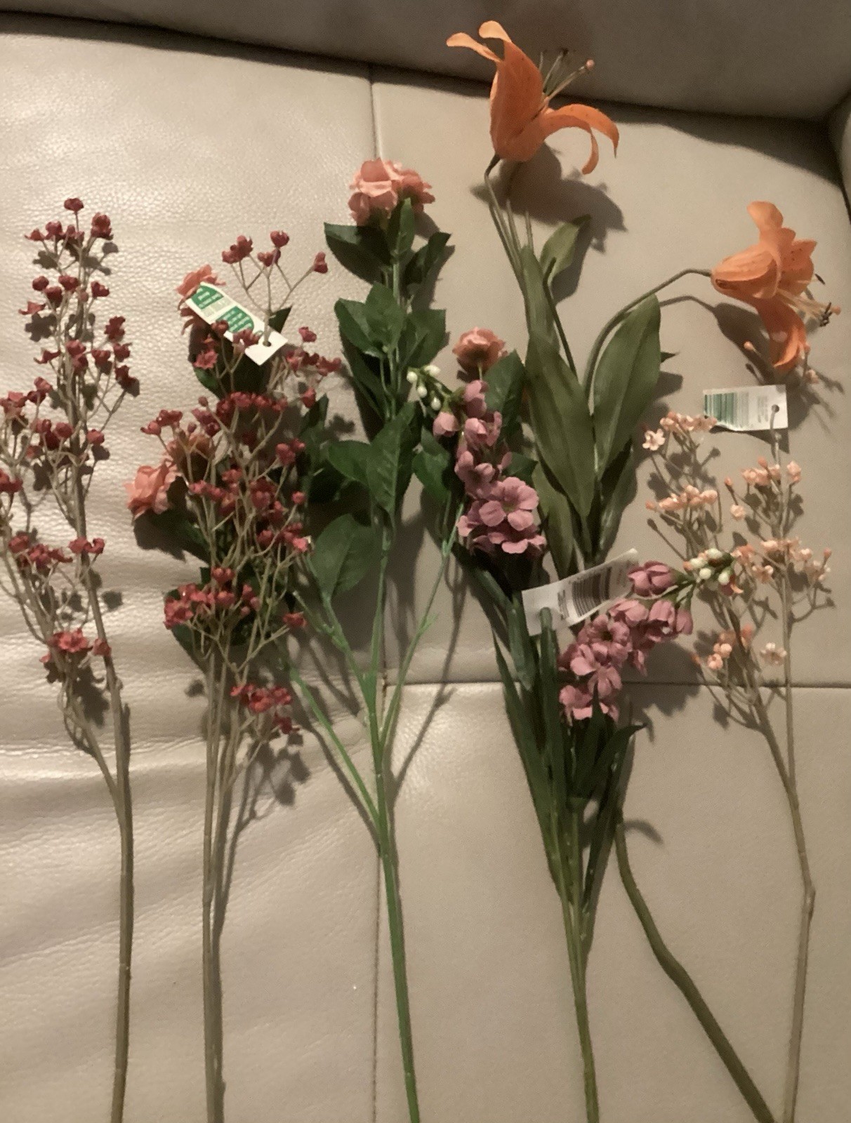 Artificial Flowers Lot Of 37 Pieces – Mixed Variety & Colors for Decor