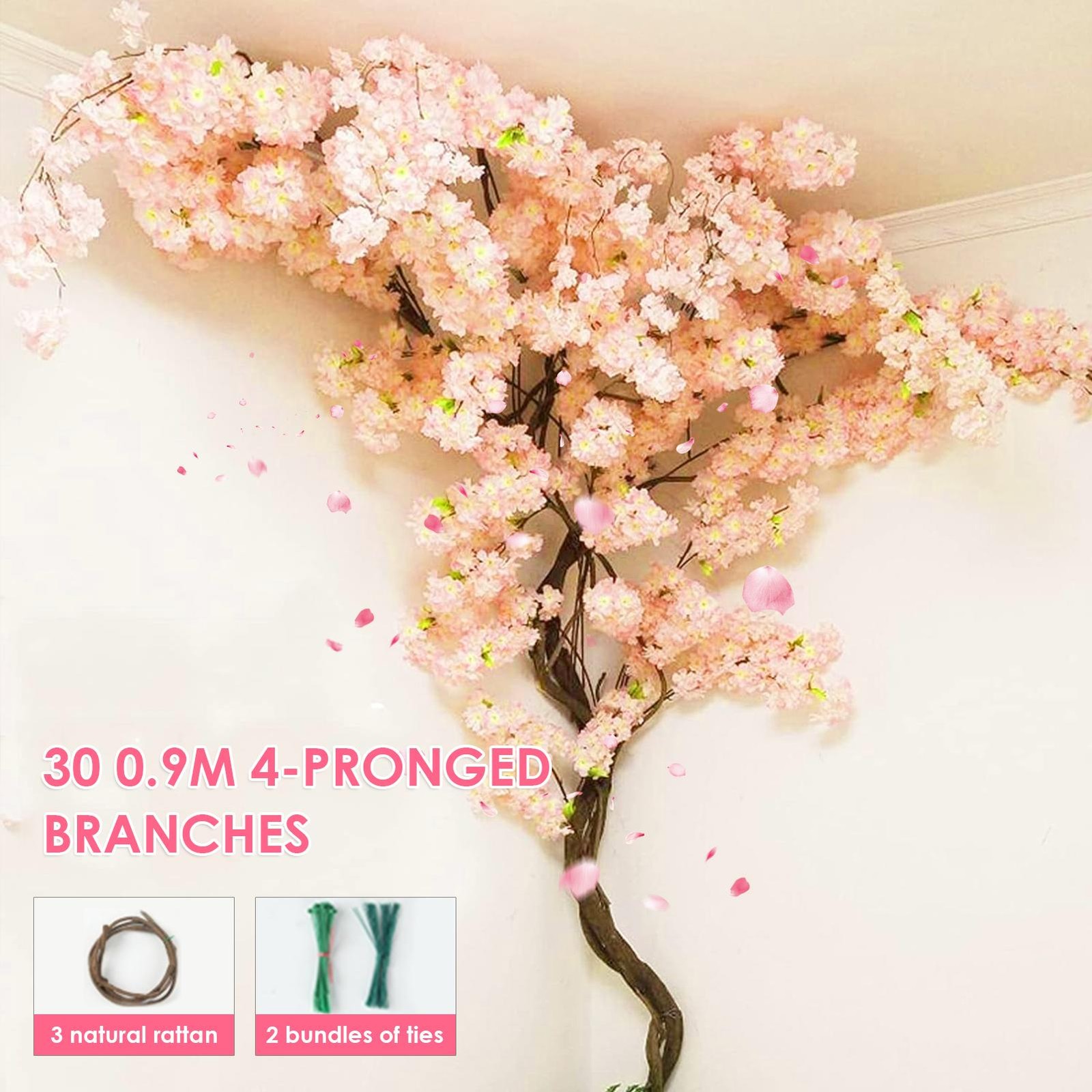 Artificial Cherry Blossoms Tree Fake Sakuras Tree For Bridal Bouquets Decor