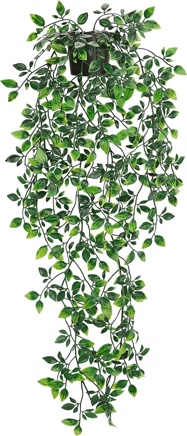 34” Fake Plants Hanging Artificial Potted Plants Indoor and Outdoor for Home…