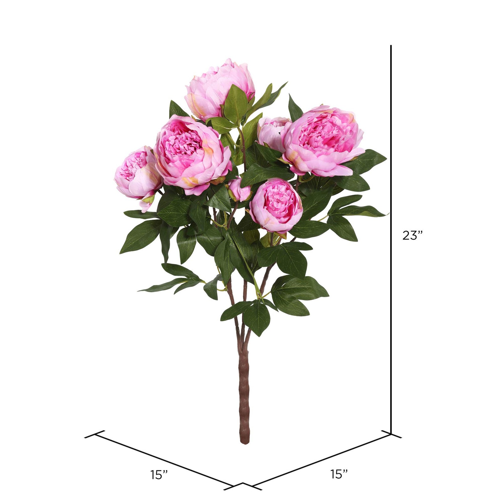 Vickerman 23” Contemporary Fabric Artificial Peony Bush in Cerise Pink