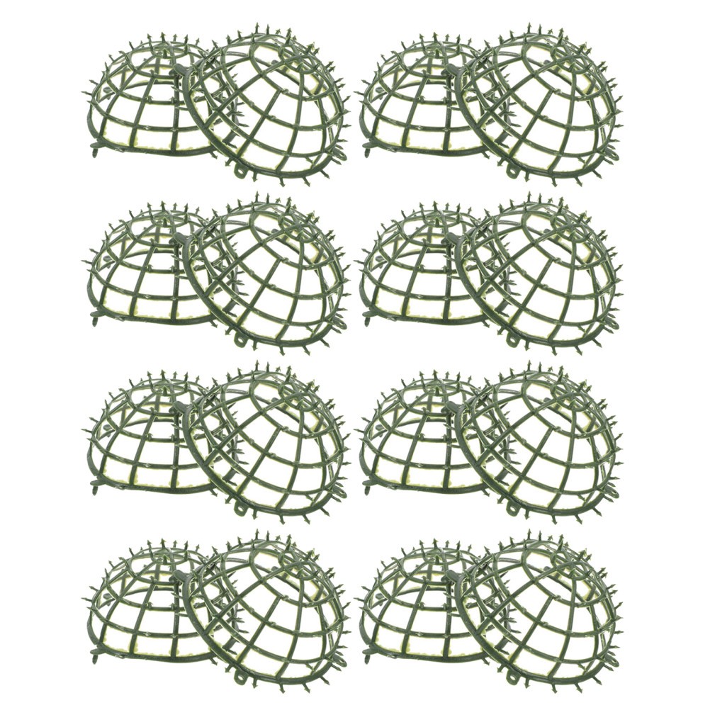 8Pcs Reusable Plastic Topiary Ball Support Cage Green for Flower Display