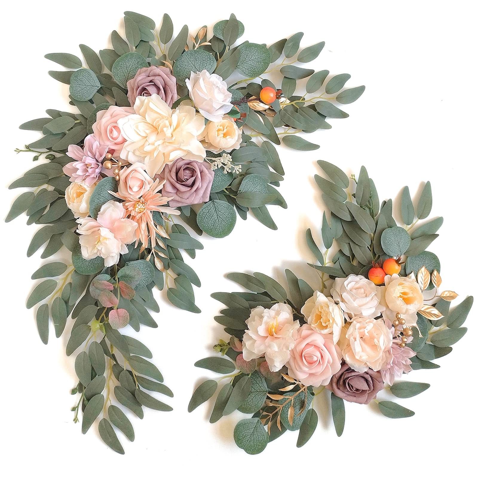 Faux Flower Swag Set of 2 for Wedding Welcome Signs Floral Swag Wedding Recep…