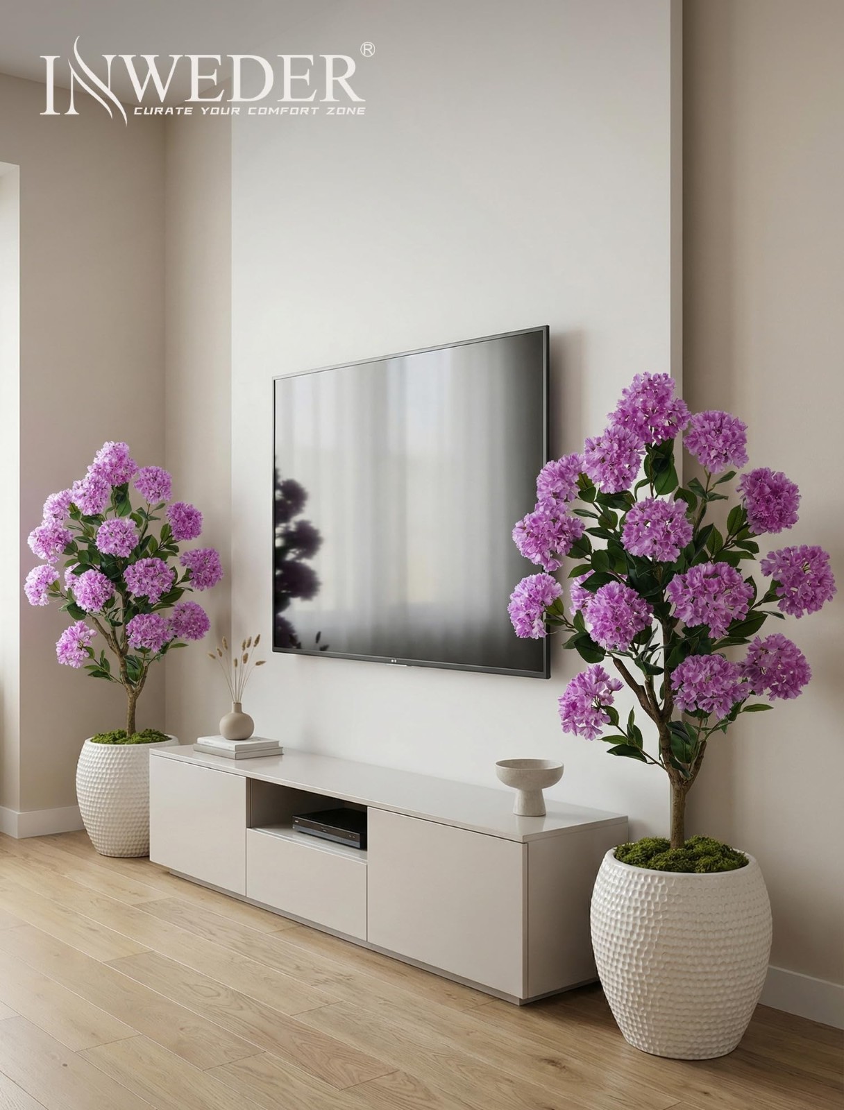 3.6ft Purple Crape Myrtle Fake Flower Tree – Realistic Silk Plant for Porch, Pat