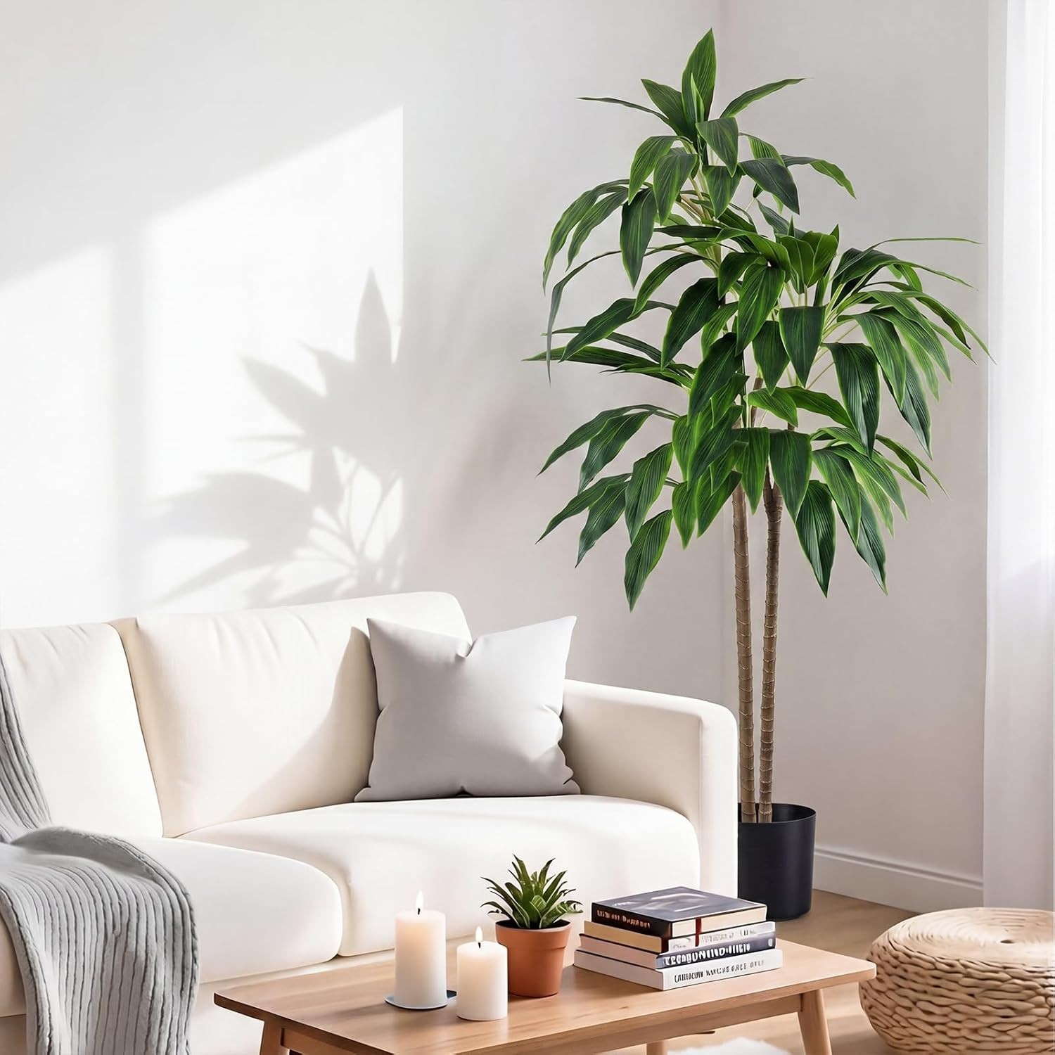 Compact 51in Faux Dracaena Indoor Tree – Greenery Without Maintenance