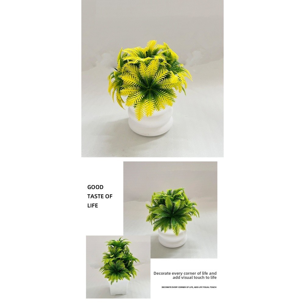 Coconut Leaf Faux Potted Plant for Contemporary Interior and Event Design