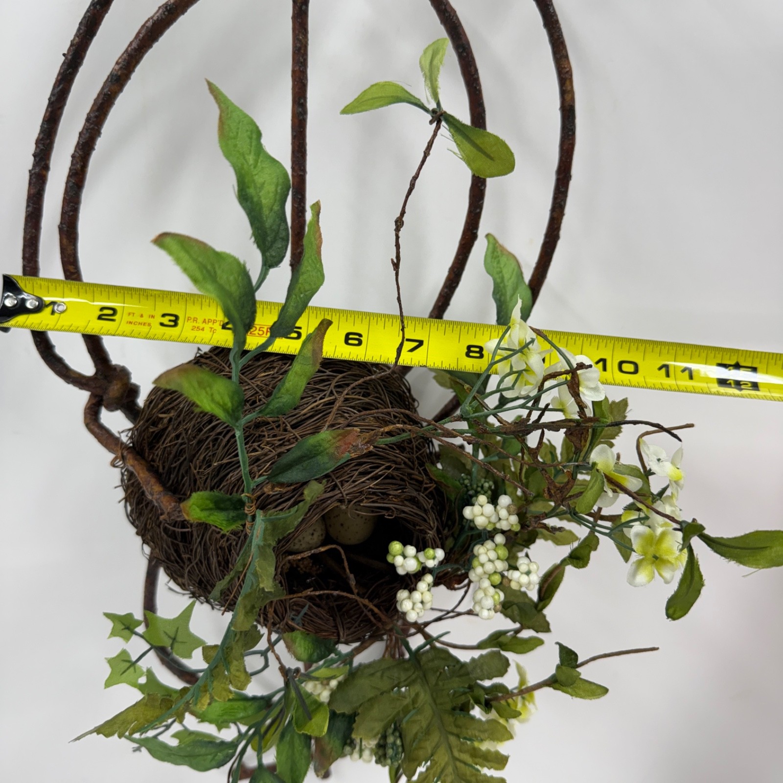 Birds Nest with Leaves & Vines 24″t X 10″w