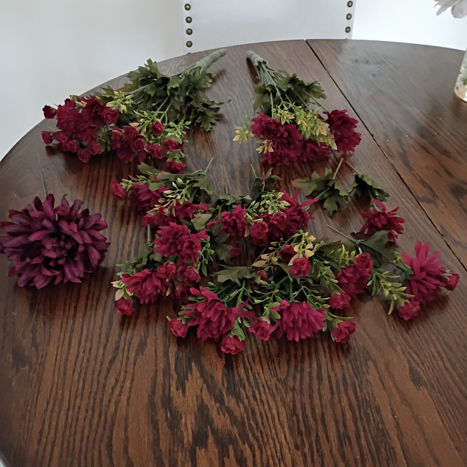Dark Burgundy Flower Stems 16 Stems, 67 Artificial Flower Buds