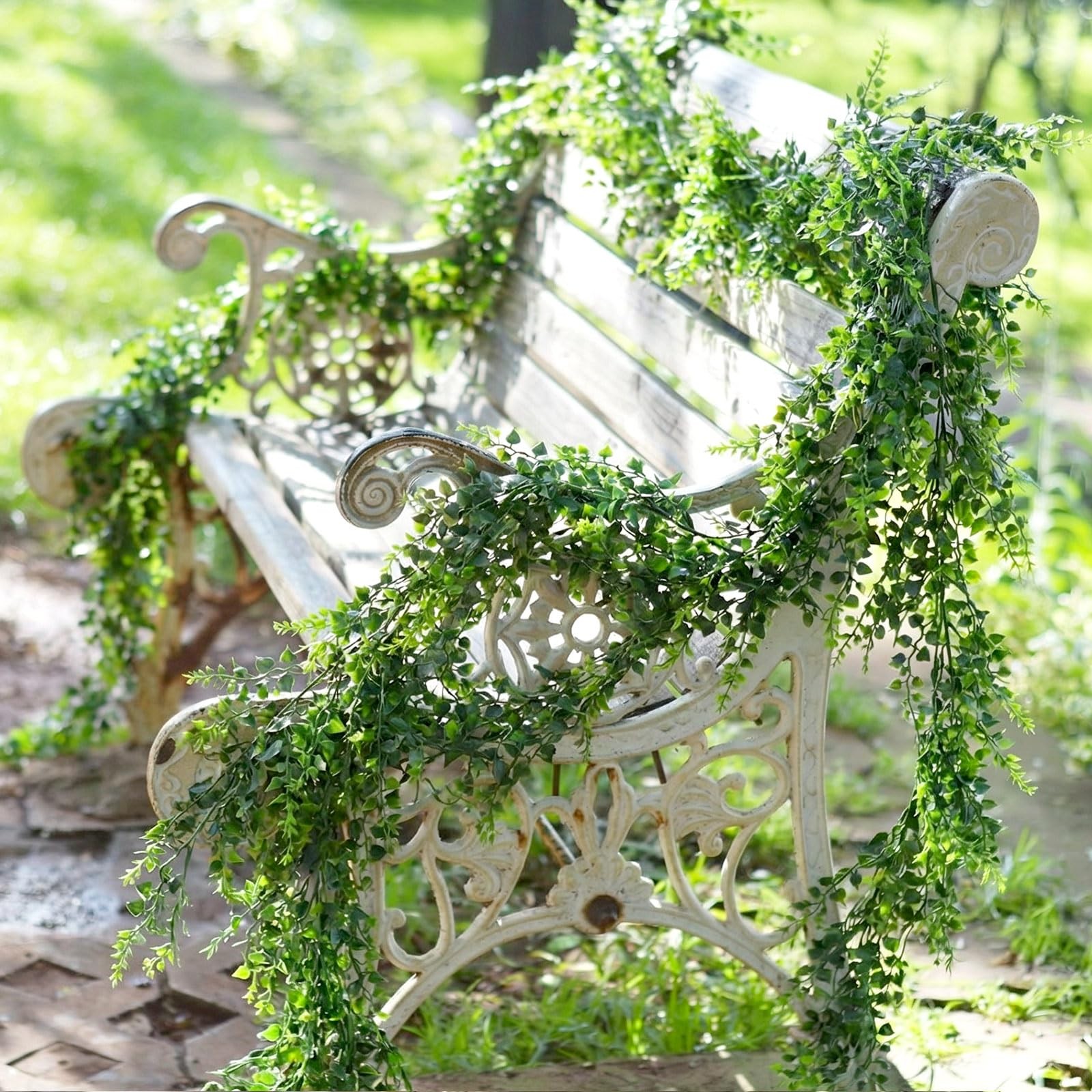10 Pack 5.57ft Artificial Greenery Garland Lifelike Green Fake Vines Plastic …