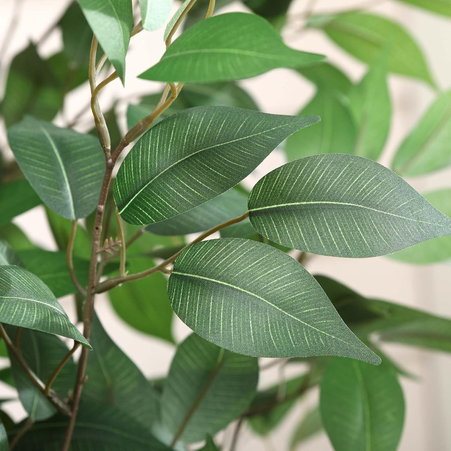 6Ft Ficus Artificial Tree in White Planter – Indoor Home Decor Faux Plant