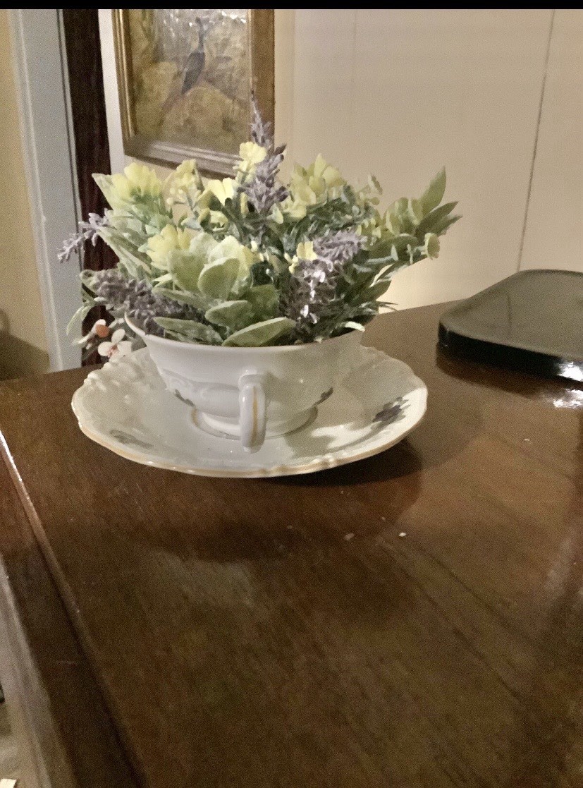 Vintage Flower Arrangement In KPM Cup And Saucer