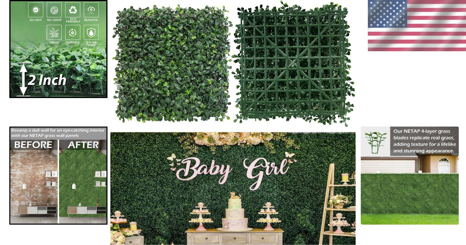 10×10 Artificial Boxwood Wall Panels – 12 Pcs for Indoor & Outdoor Decor