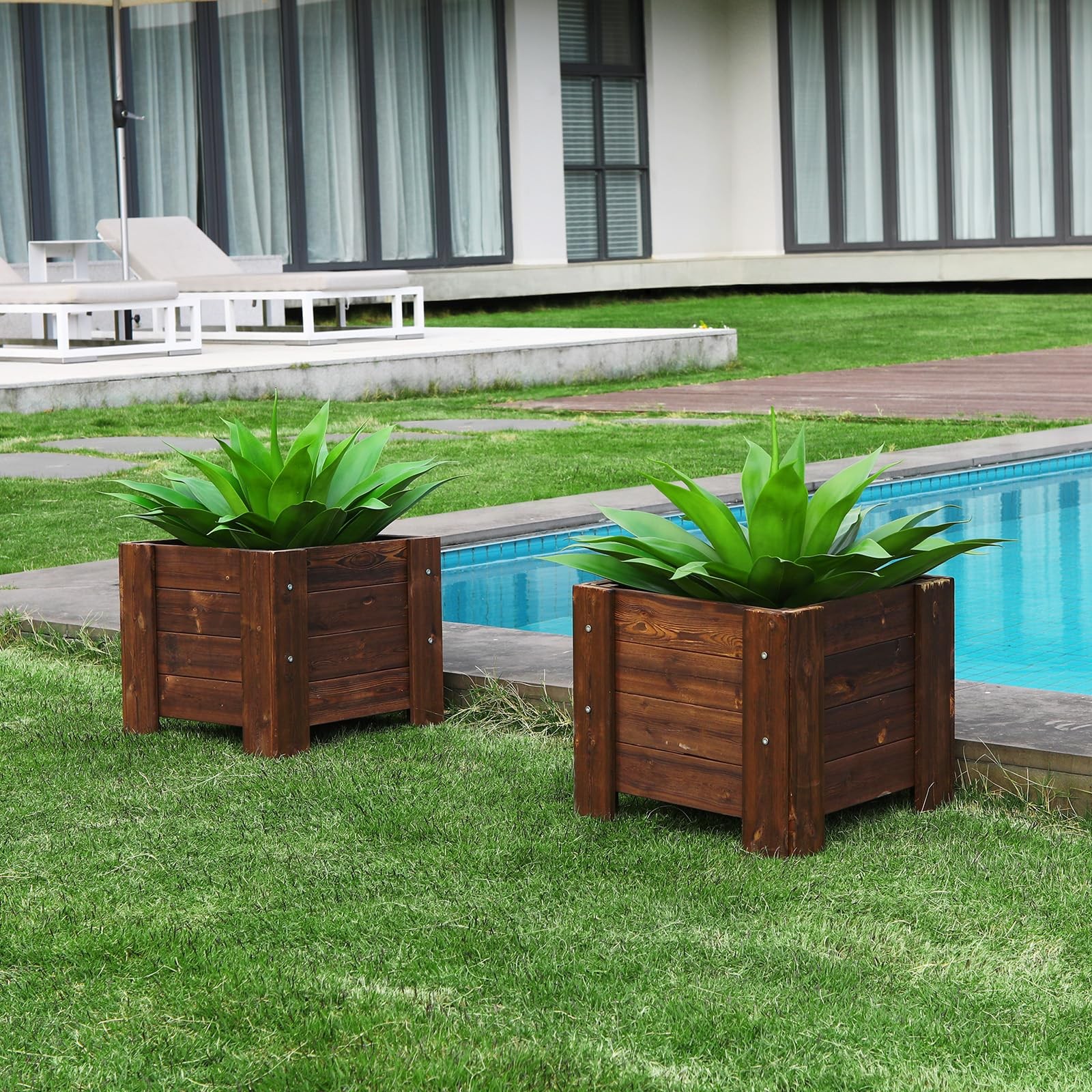 Artificial Plants Fake Agave Succulent Plant 28 Inch Big Size Faux Succulents…