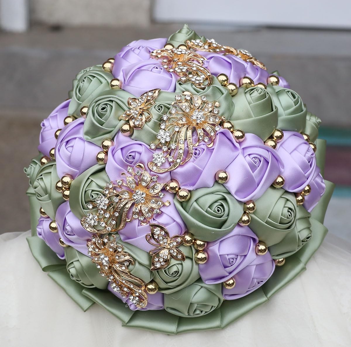 Bridal Wedding Bouquet Round Holding Bouquet Throw Toss Artificial Rose Flowe…