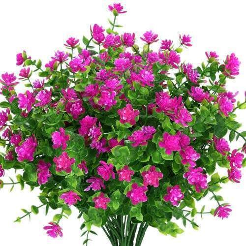 Lot Artificial Flowers Outdoor UV Resistant Boxwood Fake Plants Shrubs Decor