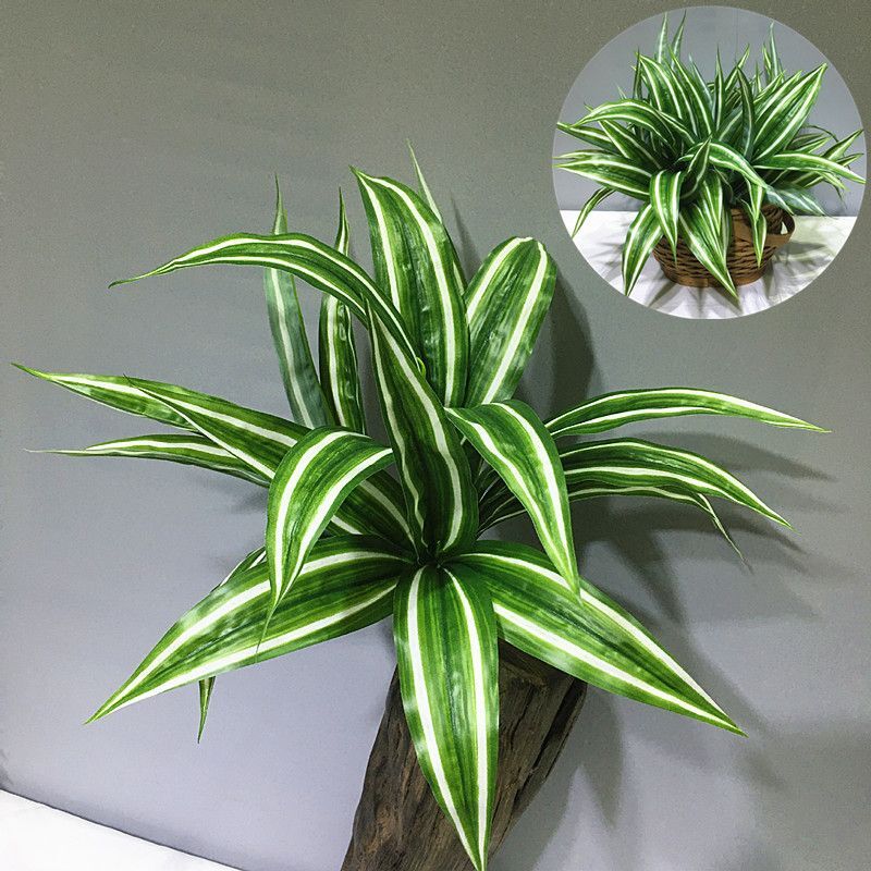 35cm 3Fork Artificial Leaf Plant Desktop Office Home Garden Plants Decor