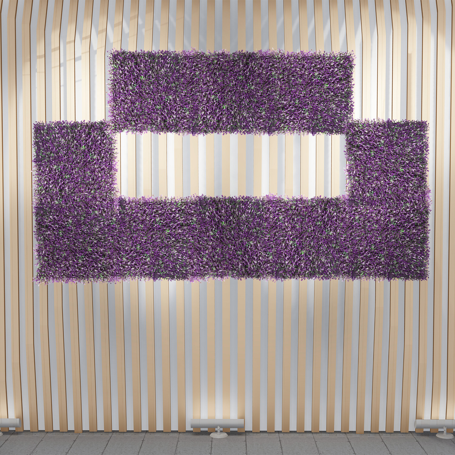 20″x20″ Artificial Purple Peanuts Mat Faux Fence Panel Wall Decor Grass Hedge