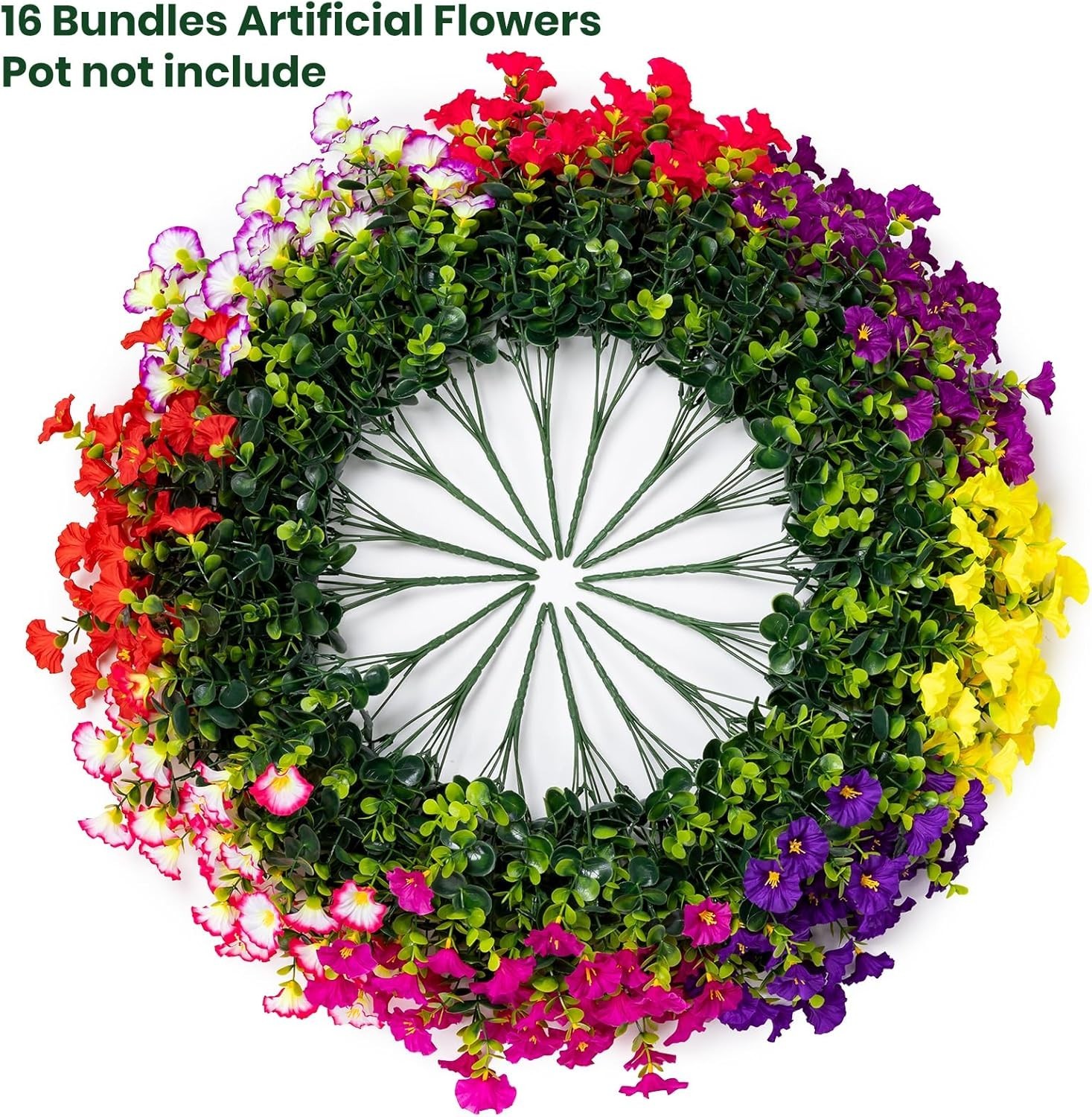 Versatile 16 Bundles of Artificial Morning Glory | Perfect for Garden Charm