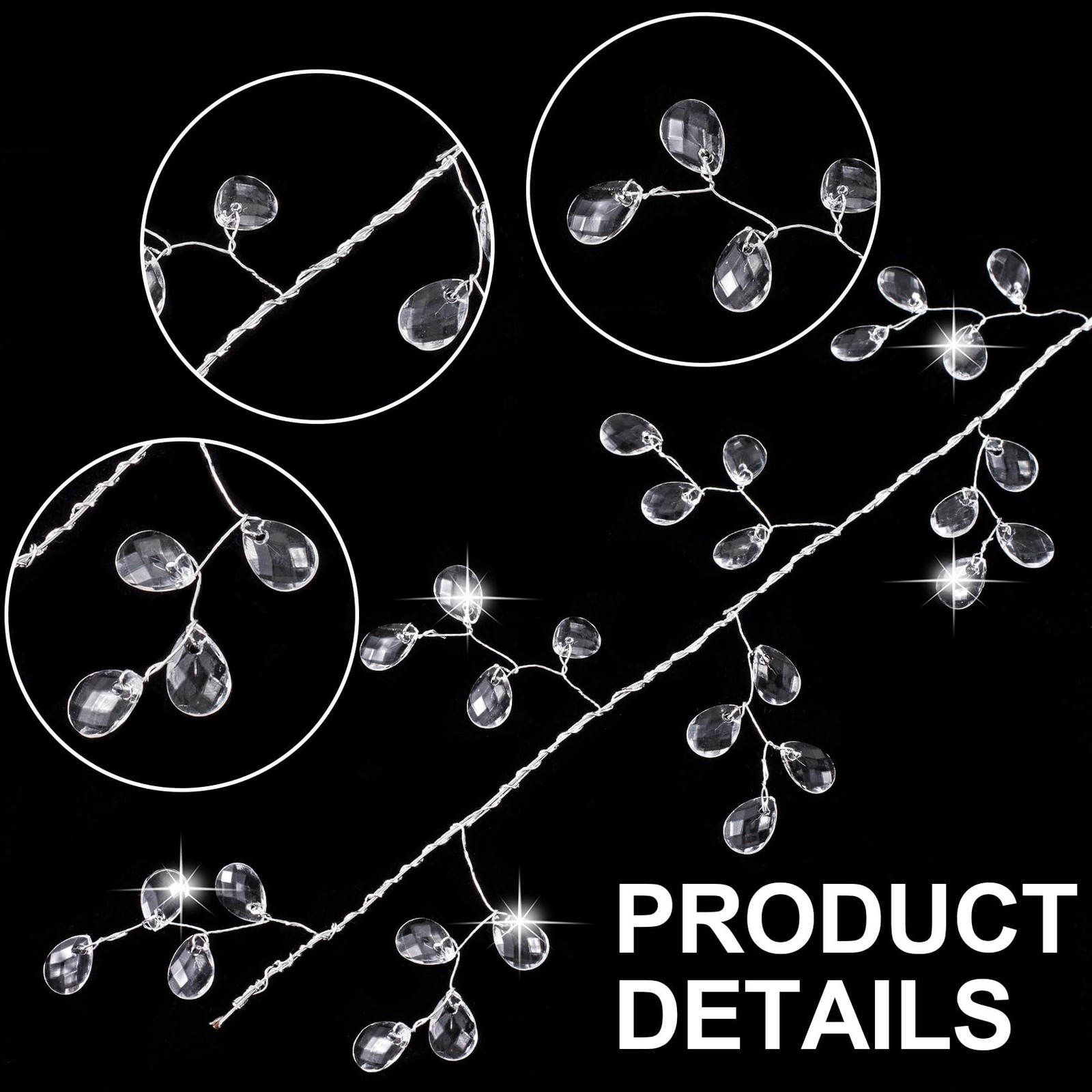 Acrylic Crystal Flower Branches Artificial Pick Bouquet Arrangement Table B