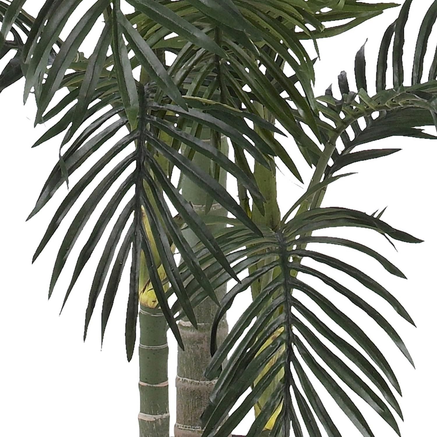 6.5ft Artificial Golden Cane Palm Tree, Lifelike Silk Indoor Palm With Three …