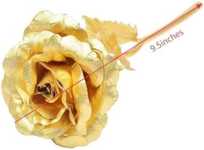 Gold Dipped Rose, Eternal Long Stem Golden Rose | Luxurious Romantic Gift for Wo