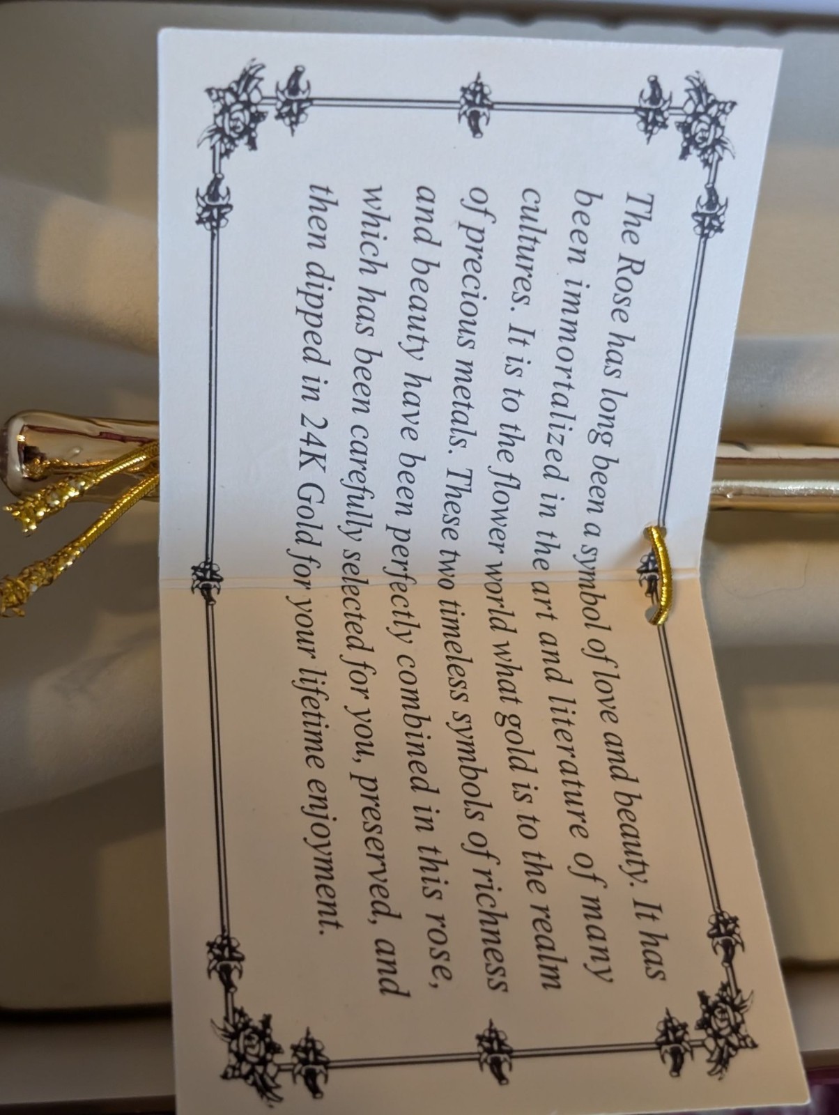 Living Gold Real Rose Dipped in 24k Gold With Box & Certificate Love Anniversary