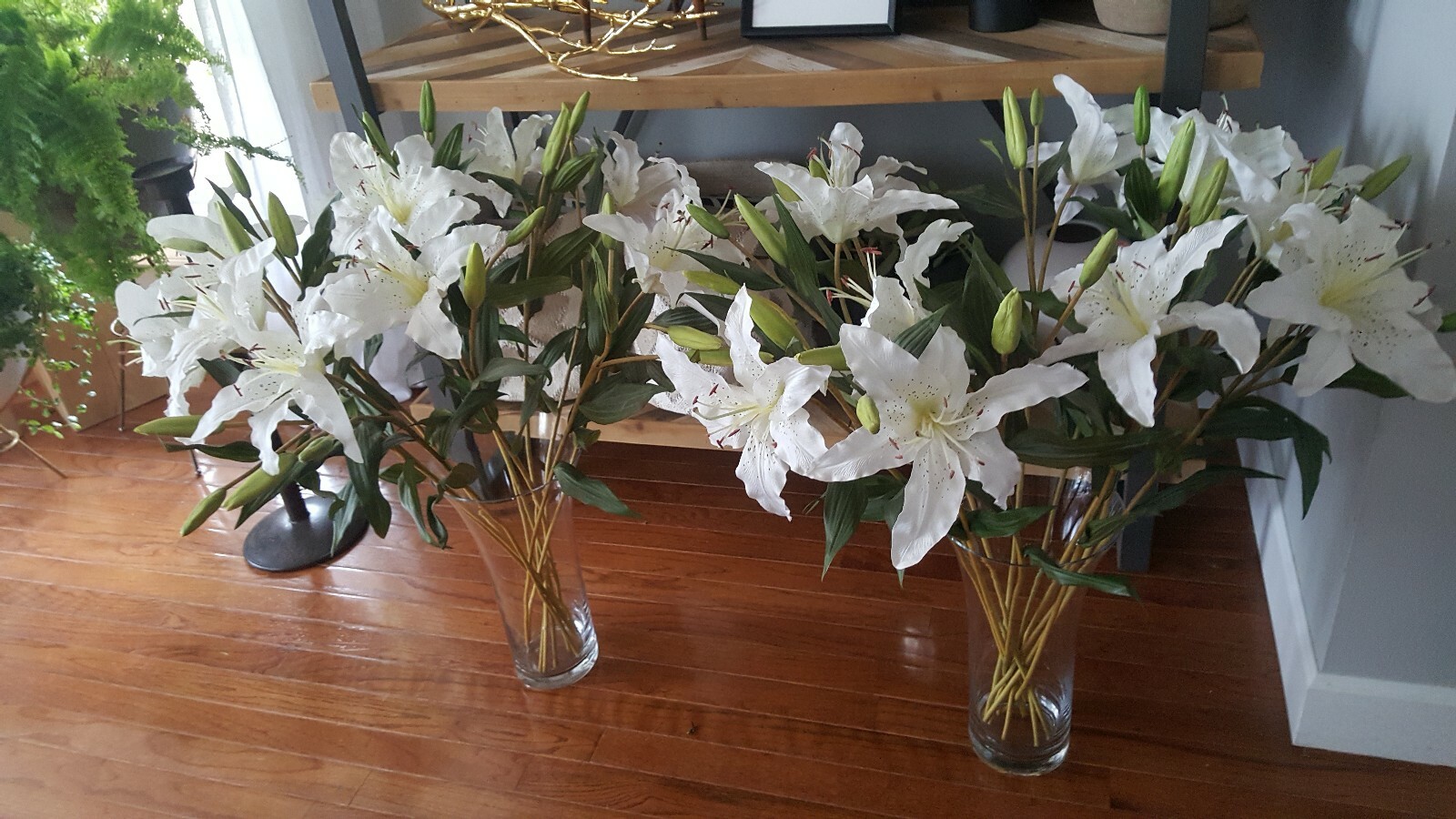 Faux White Tiger Lilly Stems – Bundle Lot 22 Stems