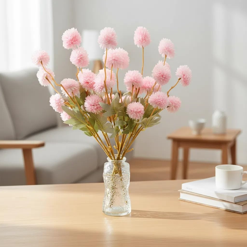 6 Stems Silk Pink Kiku Flowers