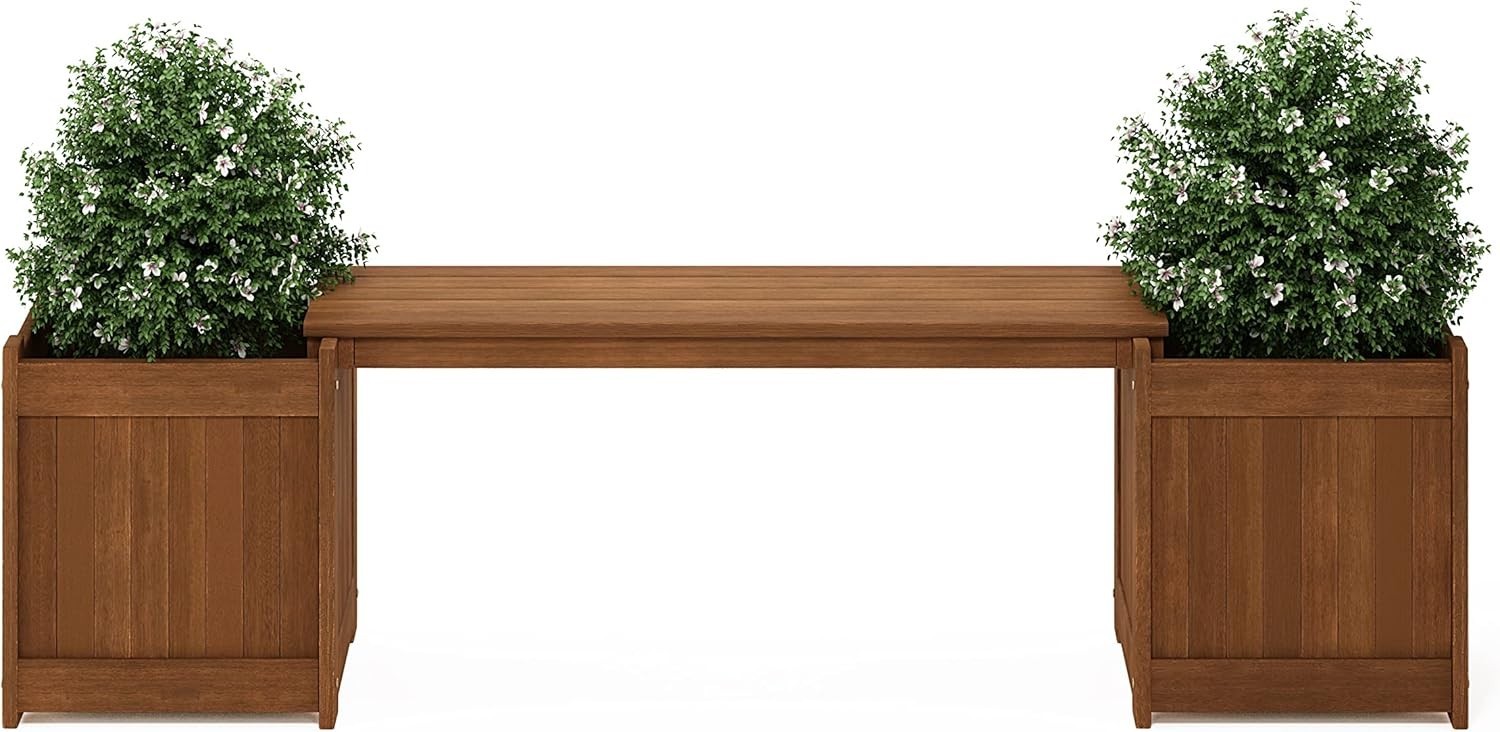 Tioman Weather-Resistant Flower Box & Bench – Elegant Outdoor Seating Solution