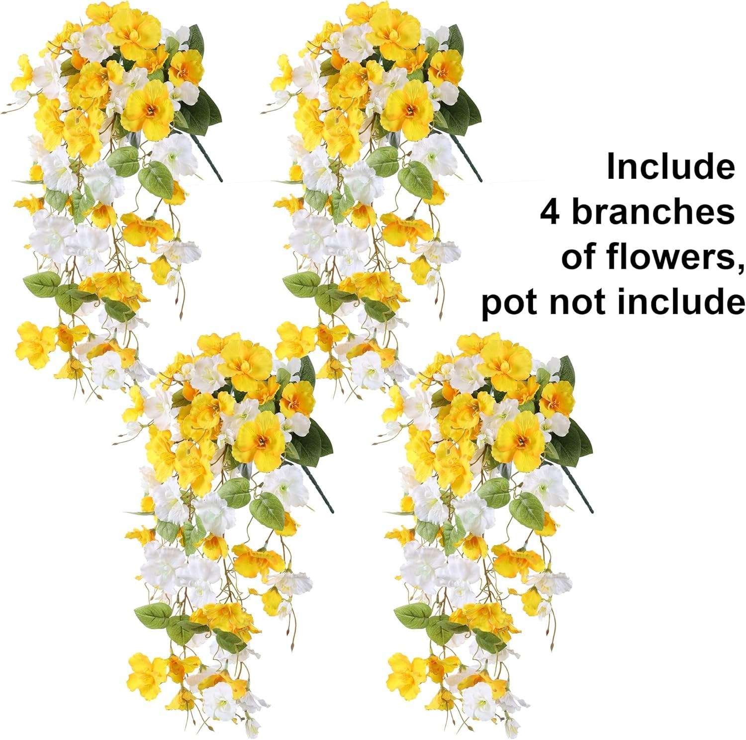 Stunning UV Resistant Faux Hibiscus Flowers for Spring Outdoor Style – 4PCS