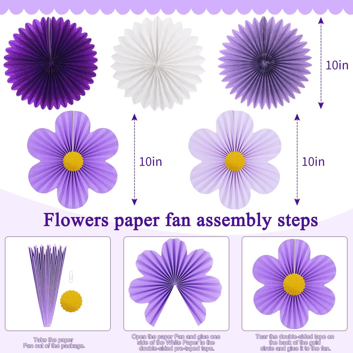 10 PCS Pastel Party Paper Flower Decoration Wall Backdrop Baby Shower