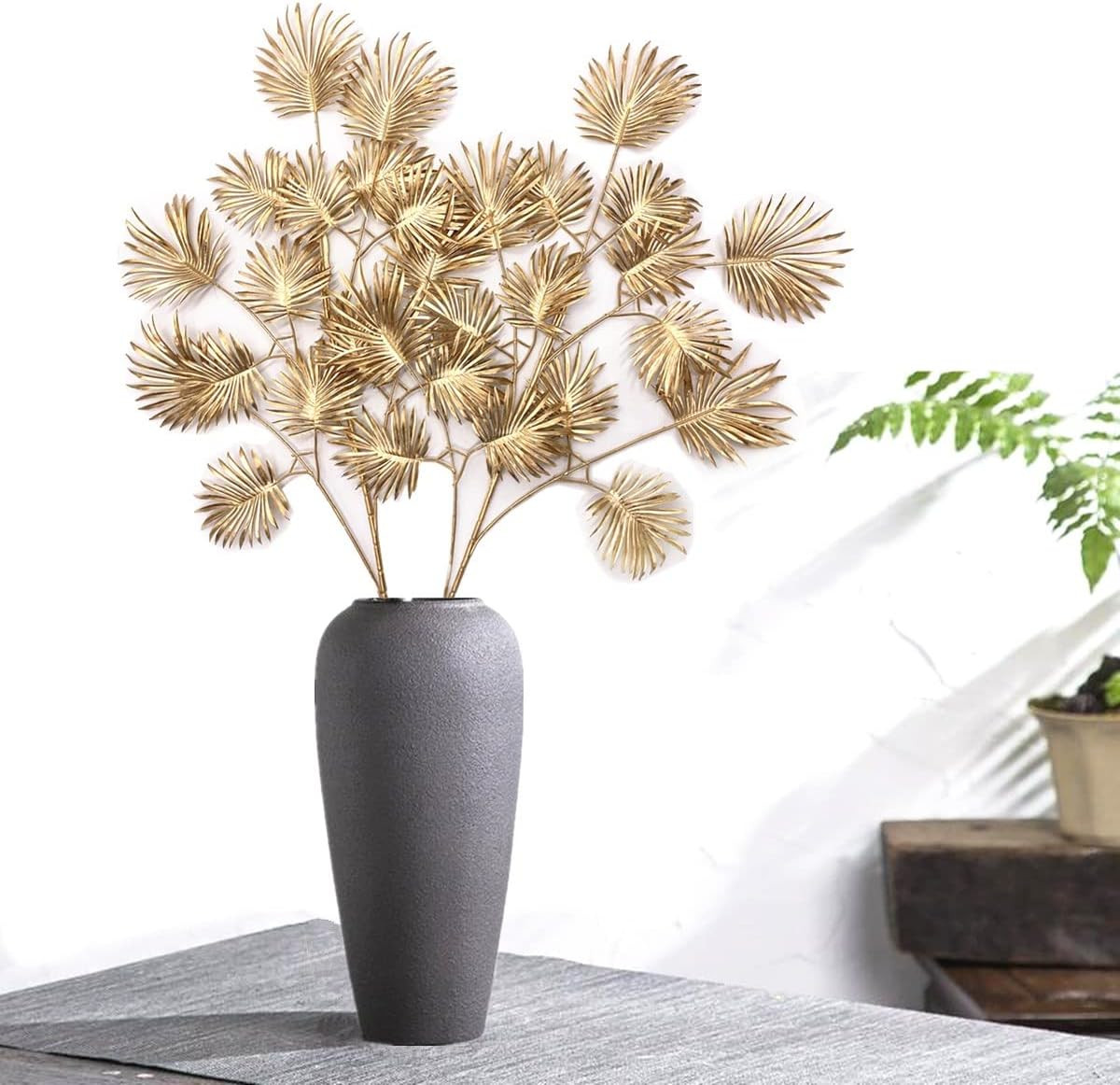 30″ Faux Golden Palm Leaves for Stunning Decor
