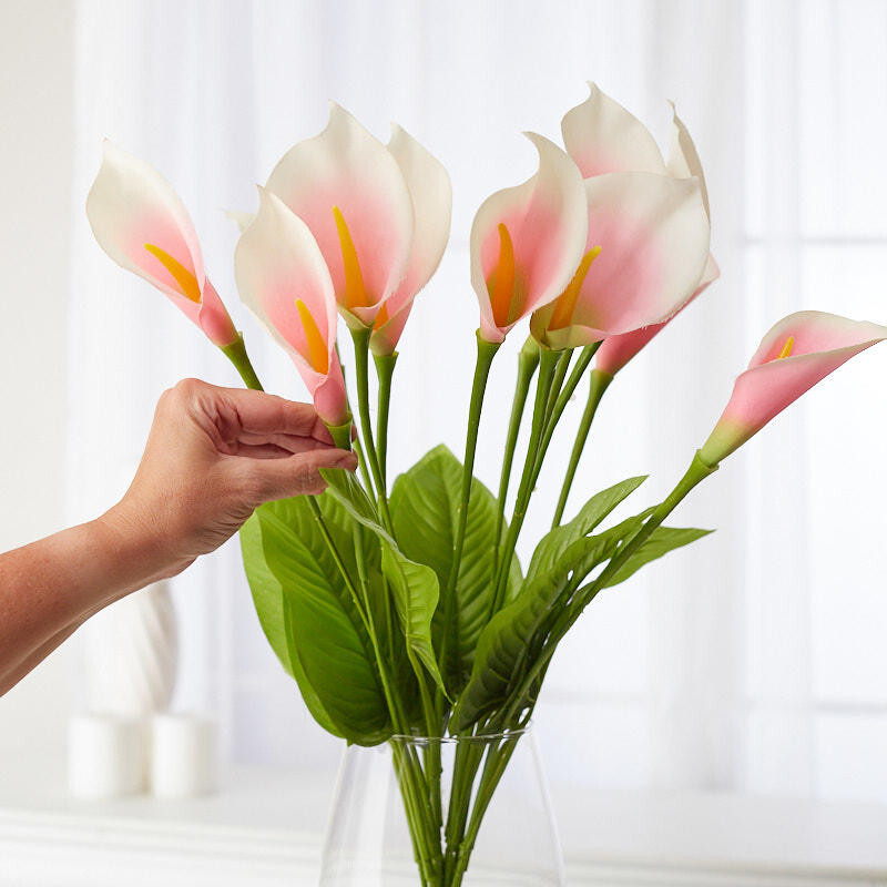 24″ Pink Artificial Calla Lily Decorative Floral Bush