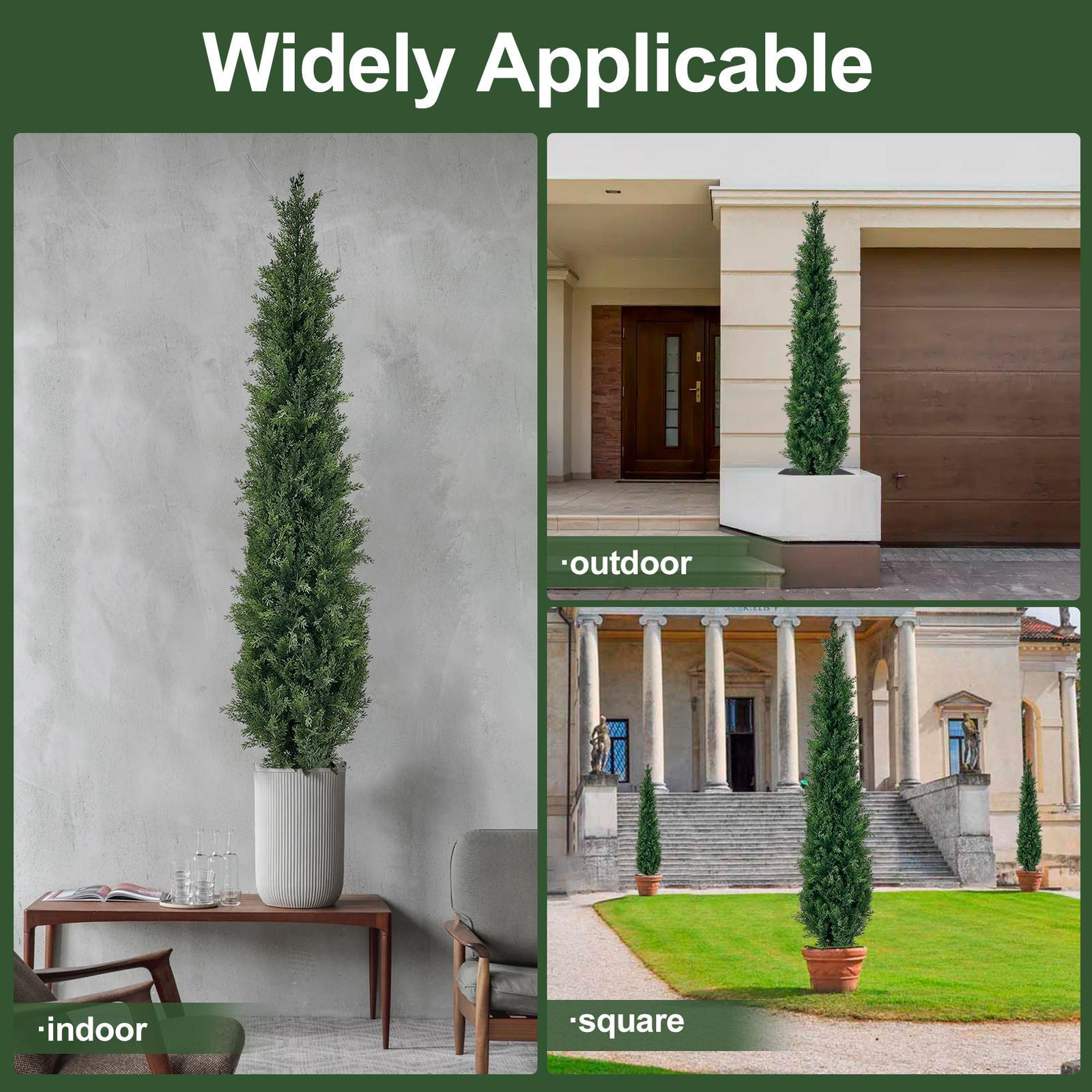 2Pcs 3/5’ Topiary Cedar Pine Artificial Tree Home Decor UV Indoor/Outdoor