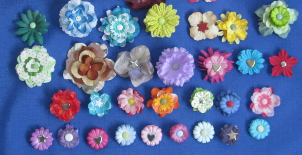 #8 Lot-44 Medium Layers Used Mulberry Flower Petals 1-3″ Brads Multiple Colors