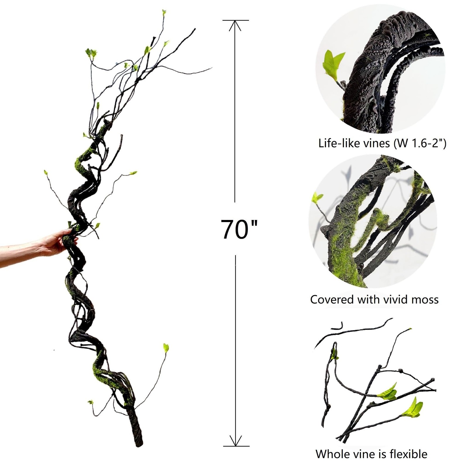 Artificial Flexible Tree Rattan Branches Jungle Climber Long Vines Fake Twigs…