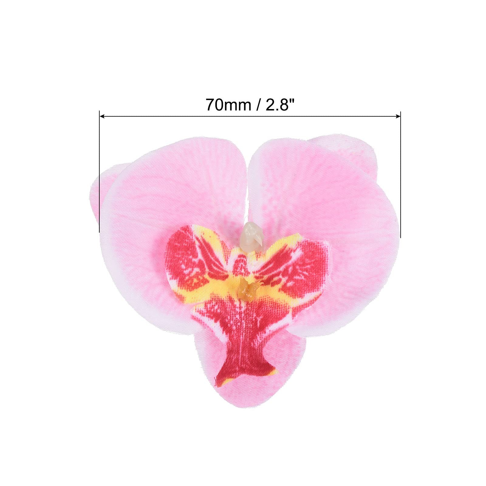 2.8″ Artificial Orchid Flower Heads, 20 Pack Silk Phalaenopsis Fake Butterfly…