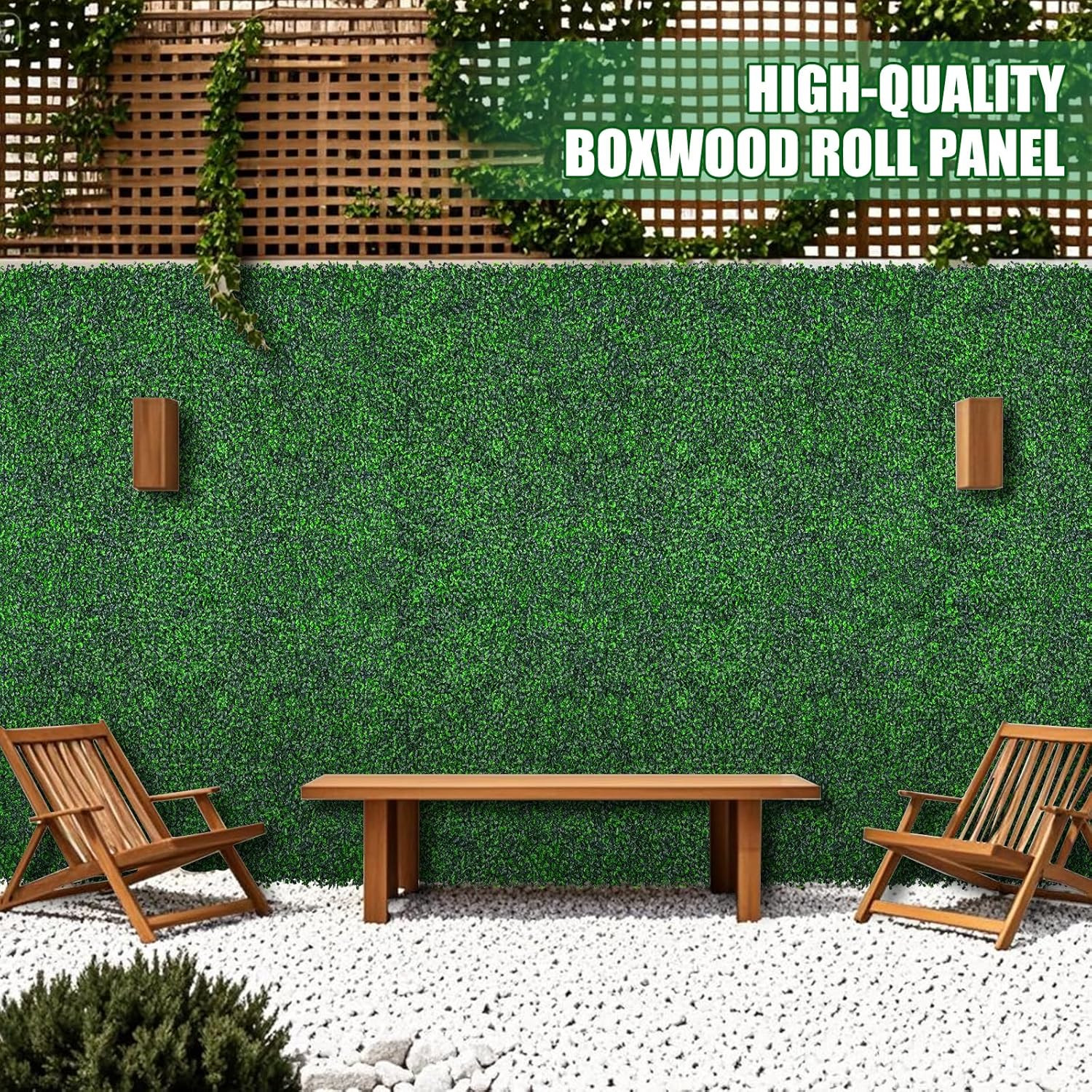 Yangrass Artificial Greenery Wall Rolls,48″X 120″(40 Sq.Ft) Uv-Anti Faux Ivy Lea