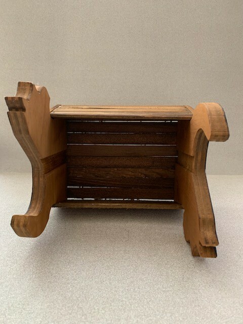 Vintage Scotty Dog Wooden Basket Signed Hill 99 Handmade Floral Arrangement Box