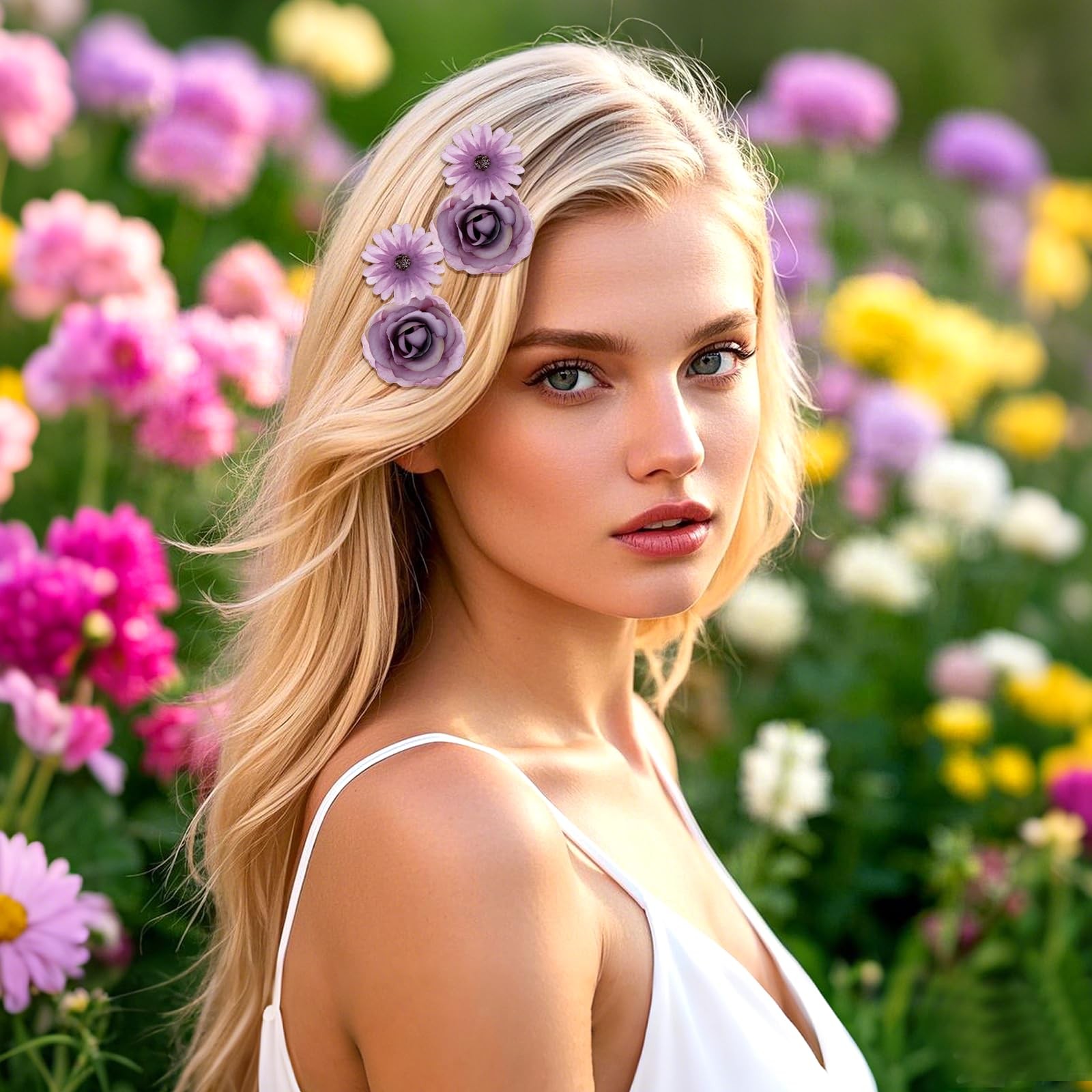 50pcs Faux Artificial Flower Heads Small Flower Heads for Wedding Baby Shower…
