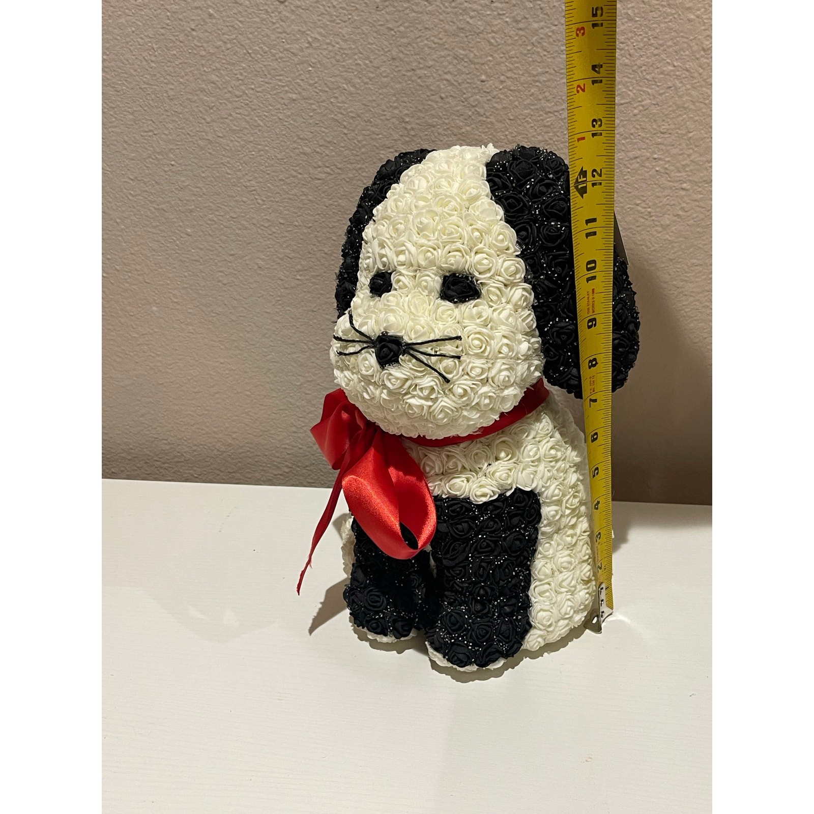 Handmade Pup From Roses Puppy Dog White Black