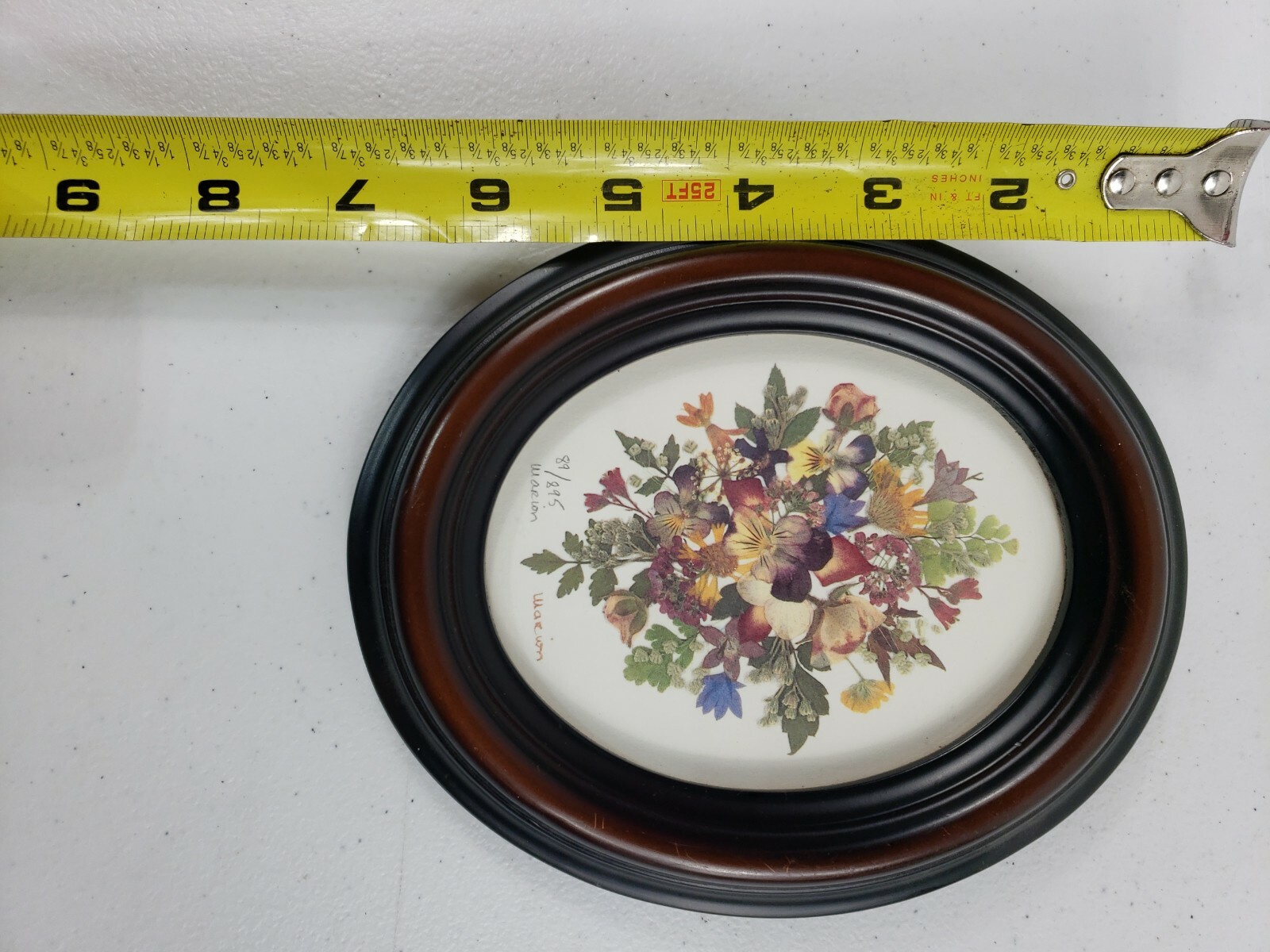 Pressed Dried Flower Wall Art signed by Marion Framed 89/895