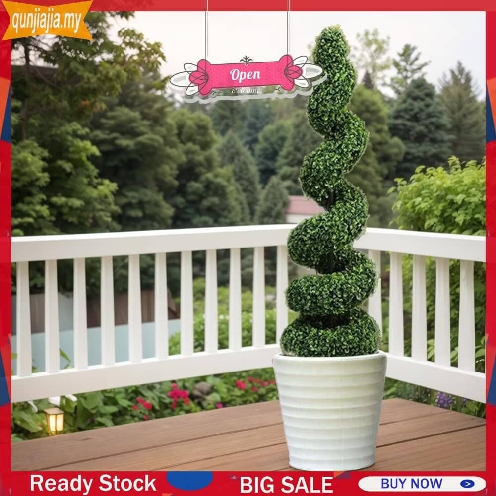 39 Inch Artificial Boxwood Decorative Plant Faux Plant Outdoor Green Fake Plant