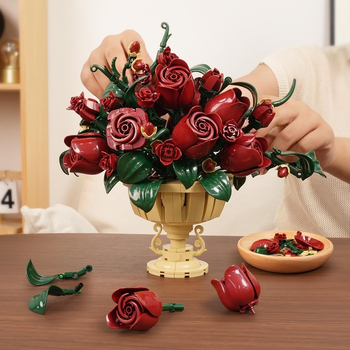 PLAXSOON Rose Flower Building Set for Adults | Bonsai Plant Kit