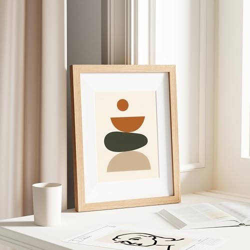 Picture Frame, Solid Wood Frame with Plexiglass, Includes 8×10 11×14 Natural