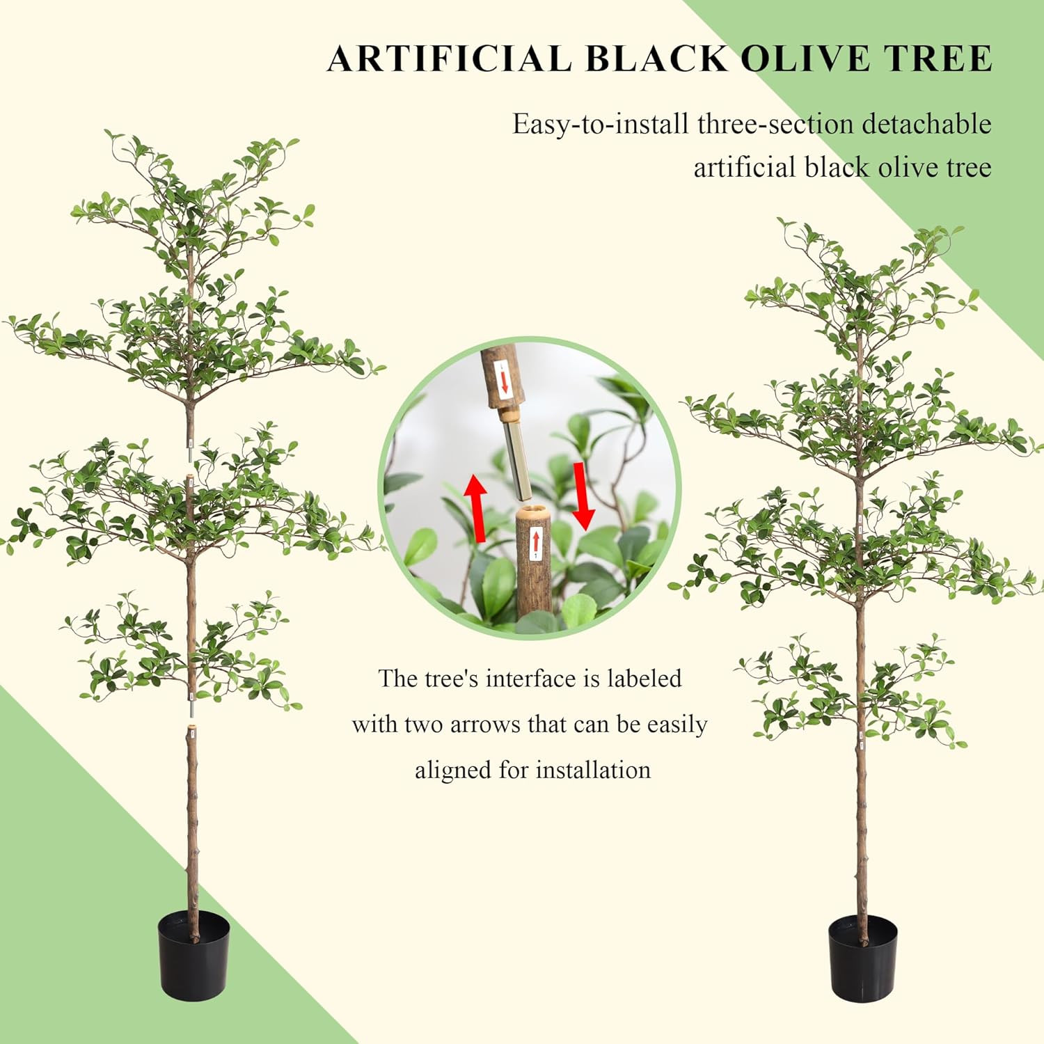 Artificial Black Olive Tree, 7FT Tall Faux Shady Lady Tree with Potted, Fake Oli