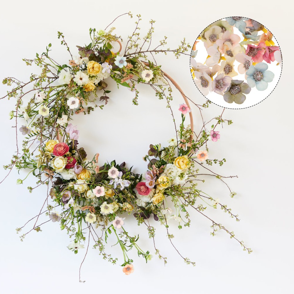100 Pcs Mini Colored Daisy Fake Flower Flowers Heads For Crafts Baby Artificial