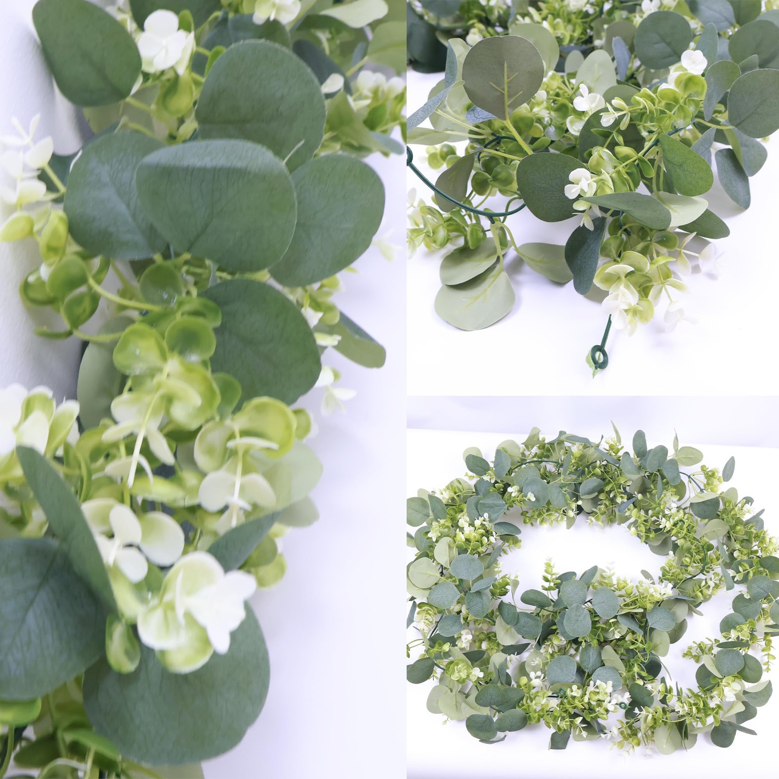 2 Pack Eucalyptus Garland 6 FT Artificial Greenery Garland Faux Silver Dollar…